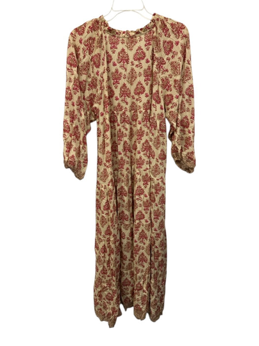 Natalie Martin Size XS Beige, Pink, Brown Rayon Long Sleeve All Over Print Dress Beige, Pink, Brown / XS