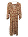 Natalie Martin Size XS Beige, Pink, Brown Rayon Long Sleeve All Over Print Dress Beige, Pink, Brown / XS