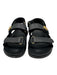 Gucci Shoe Size 39.5 Black Leather Velcro Strap Open Toe Logo Slide Sandals Black / 39.5