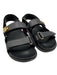 Gucci Shoe Size 39.5 Black Leather Velcro Strap Open Toe Logo Slide Sandals Black / 39.5