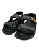 Gucci Shoe Size 39.5 Black Leather Velcro Strap Open Toe Logo Slide Sandals Black / 39.5