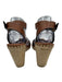 Valentino Shoe Size 41 Brown & Beige Leather Espadrille Open Toe Wedge Sandals Brown & Beige / 41