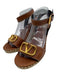 Valentino Shoe Size 41 Brown & Beige Leather Espadrille Open Toe Wedge Sandals Brown & Beige / 41