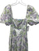 Hill House Size XXS Purple, Green, White Cotton Short Puff Sleeve Floral Dress Purple, Green, White / XXS