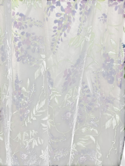 Hill House Size XXS Purple, Green, White Cotton Short Puff Sleeve Floral Dress Purple, Green, White / XXS