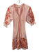 Julia Amory Size XS Pink & Orange Cotton Half Puff Sleeve Split Neck Dress Pink & Orange / XS