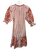 Julia Amory Size XS Pink & Orange Cotton Half Puff Sleeve Split Neck Dress Pink & Orange / XS