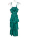 Saylor Size XS Green Polyester Spaghetti Strap Floral Cut Outs Dress Green / XS