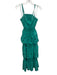 Saylor Size XS Green Polyester Spaghetti Strap Floral Cut Outs Dress Green / XS