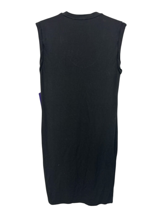 Theory Size P Black Modal Blend Cap Sleeve Scoop Neck Midi Dress Black / P