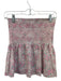 Love Shack Fancy Size XS Pink & Green Cotton Smocked Waist Band Floral Skirt Pink & Green / XS