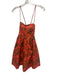 Cara Cara Size XS Red, Green, Yellow Cotton Spaghetti Strap Floral Pleated Dress Red, Green, Yellow / XS