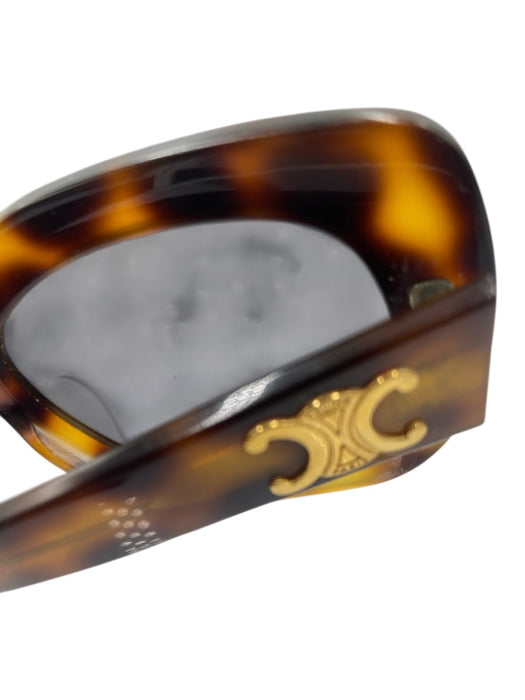 Celine Mixed Brown Acetate Chunky Tortoise Tinted Lens Cat Eye Sunglasses Mixed Brown