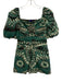Sea New York Size 0 Green, Black & White Cotton Square Neck Dress Green, Black & White / 0