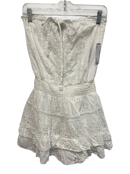 Temptation Positano Size S White Lace Detail Tube Top Drawstring tie Dress White / S