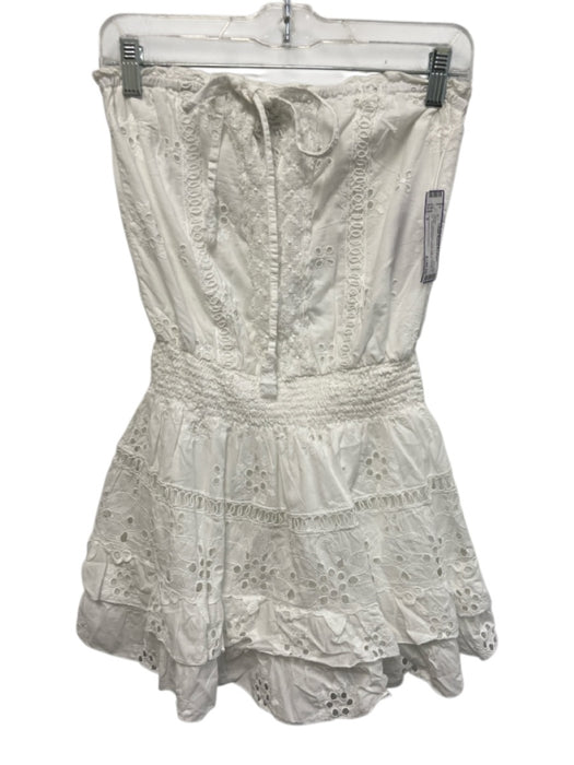 Temptation Positano Size S White Lace Detail Tube Top Drawstring tie Dress White / S