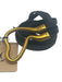 JBQ Black Leather gold metal accent Two Strand Belts Black / S
