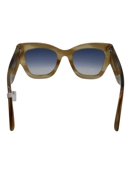 Victoria Beckham Striped tobacco Acetate Blue tint lenses Sunglasses Striped tobacco
