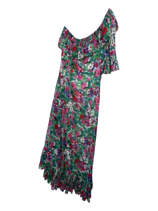 La Maison Talulah Size M Green & Multi Silk & Linen Blend Floral Maxi Dress Green & Multi / M