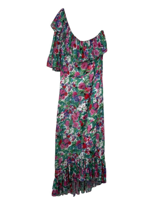 La Maison Talulah Size M Green & Multi Silk & Linen Blend Floral Maxi Dress Green & Multi / M