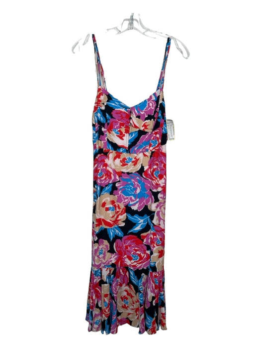 Anthropologie Size 8 Purple & Multi Viscose Floral Spaghetti Strap Dress Purple & Multi / 8