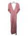 FP Beach Size M Pink Polyester Deep V Elastic Off Shoulder Maxi Dress Pink / M