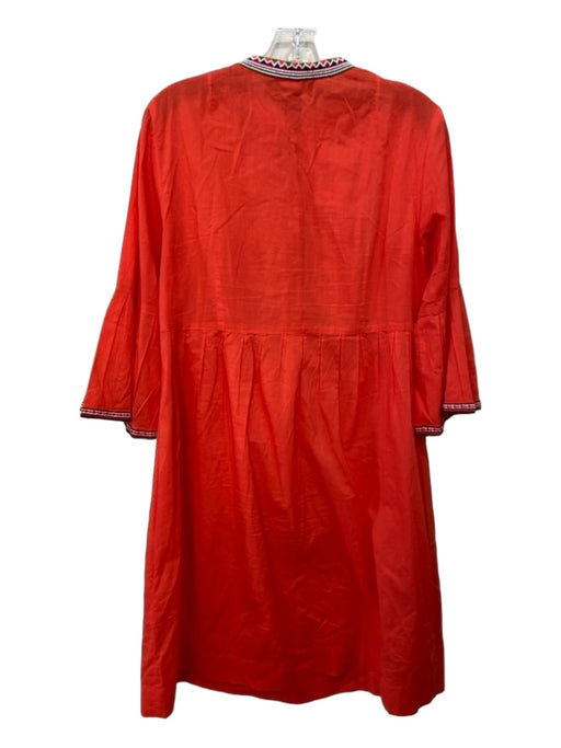 Luisa Spagnoli Size M Orange & Multi Cotton Embellished Embroidered Dress Orange & Multi / M