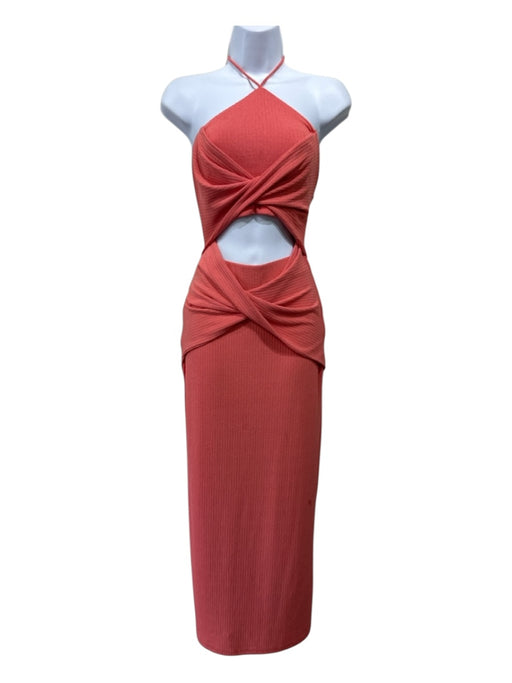 Significant Other Size 2 Pink Polyester Knit Halter Tie Neck Cutout Dress Pink / 2