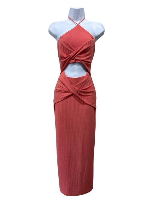 Significant Other Size 2 Pink Polyester Knit Halter Tie Neck Cutout Dress Pink / 2