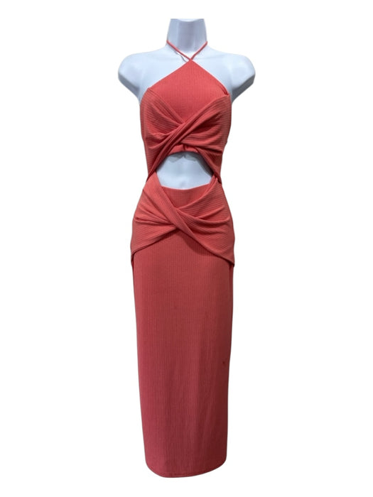 Significant Other Size 2 Pink Polyester Knit Halter Tie Neck Cutout Dress Pink / 2