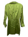 Reformation Size 0 Moss Green Silk Long Sleeve Buttons Asymetrical Mini Dress Moss Green / 0