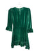 Reformation Size 0 Forest Green Rayon & Silk Velvet 3/4 Sleeve A Line Mini Dress Forest Green / 0