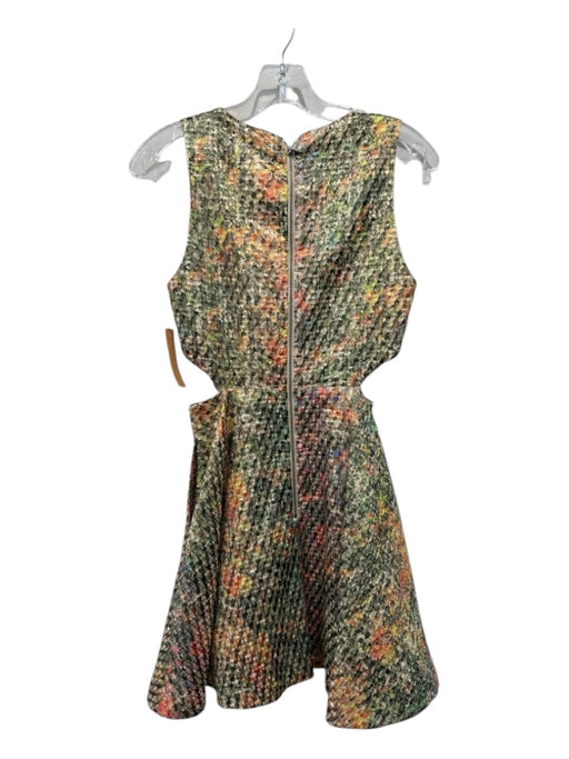 Alice + Olivia Size 0 Gold, Green, Multi Polyester & Viscose Sleeveless Dress Gold, Green, Multi / 0
