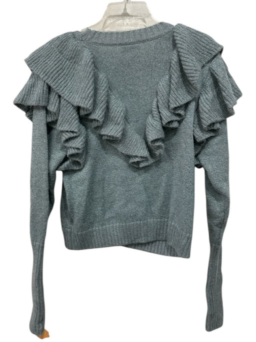 Farm Rio Size XS Sage green Alpaca & Wool Blend Ruffle Detail Sweater Sage green / XS