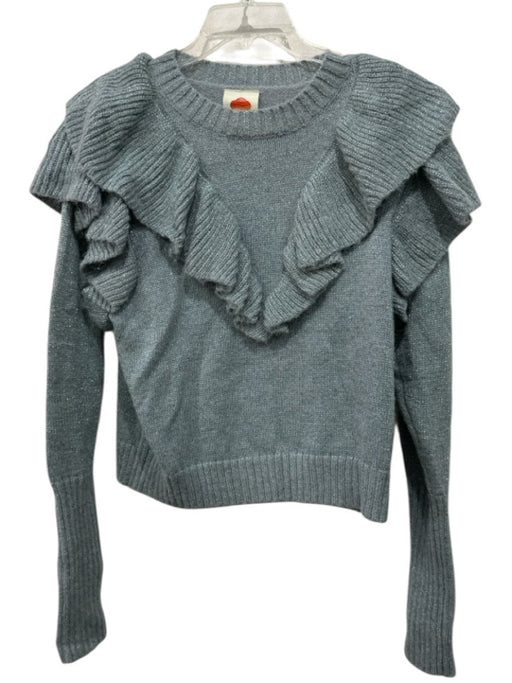 Farm Rio Size XS Sage green Alpaca & Wool Blend Ruffle Detail Sweater Sage green / XS