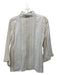 Rungolee Size XS Beige, White, Gold Cotton Blend Metallic Thread Stripes Top Beige, White, Gold / XS