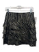 Drew Size 2 Black & Gold Polyester Metallic Stripe Tiered Mini Skirt Black & Gold / 2