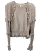 Jonathan Simkhai Size XS Beige Cotton & Viscose Ruffle Crew Neck Top Beige / XS