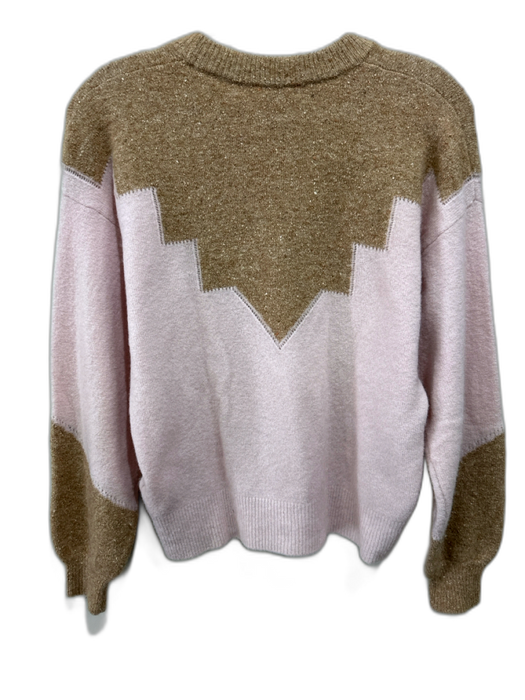 Joie Size XXS Beige & Pink Wool, Nylon, Cashmere Color Block Sweater Beige & Pink / XXS