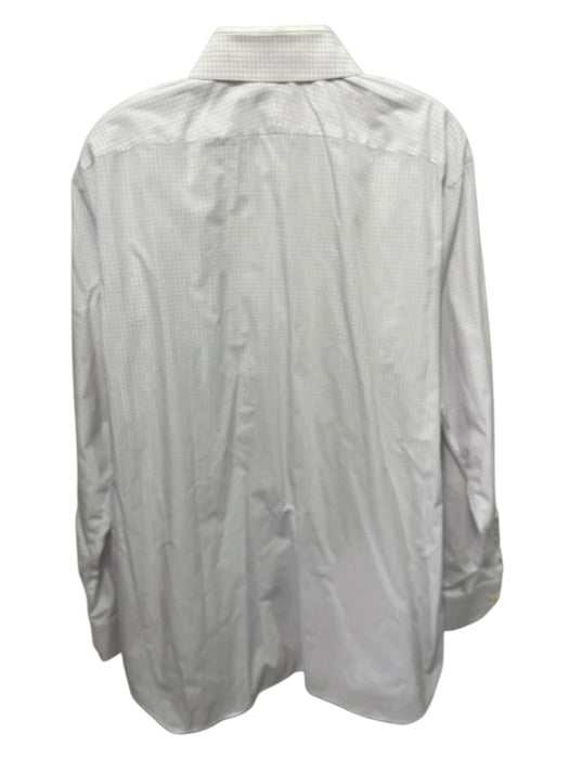 Ventura Size Est L White & Multi Cotton Grid Button up Men's Long Sleeve Shirt White & Multi / Est L