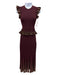 Ulla Johnson Size P Burgundy & Gold Viscose & Polyester Elastic Waist Skirt Set Burgundy & Gold / P
