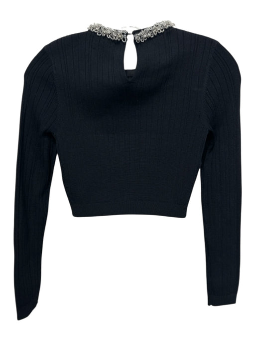 5a7 Cinq a Sept Size XS Black & Silver Viscose & Nylon Ribbed Beaded Skirt Set Black & Silver / XS