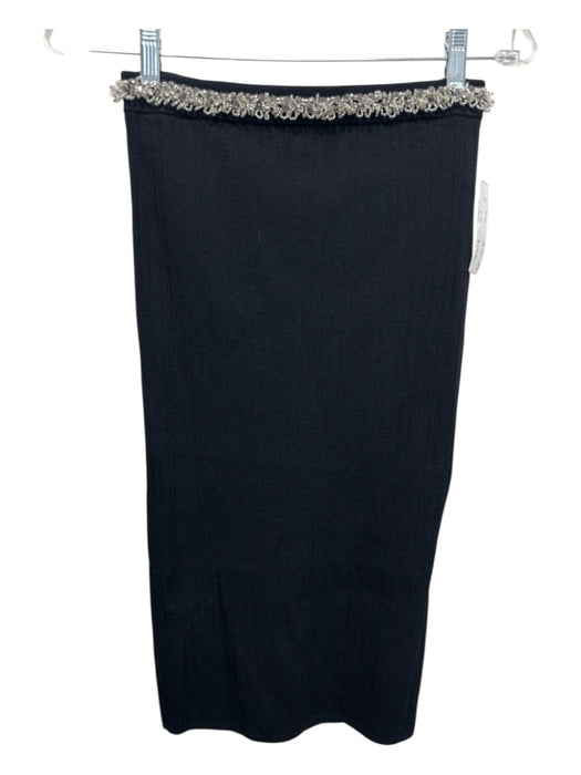 5a7 Cinq a Sept Size XS Black & Silver Viscose & Nylon Ribbed Beaded Skirt Set Black & Silver / XS