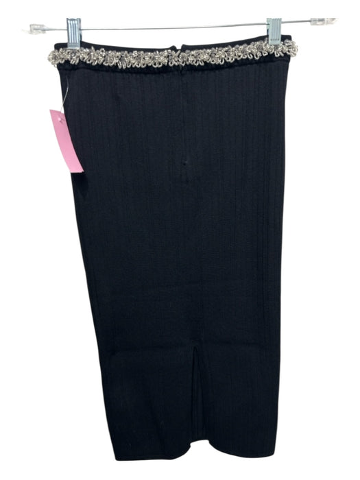 5a7 Cinq a Sept Size XS Black & Silver Viscose & Nylon Ribbed Beaded Skirt Set Black & Silver / XS