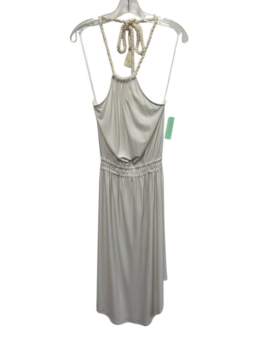 Ramy Brook Size XXS White & Beige Polyester Halter Top Rope Detail Dress White & Beige / XXS