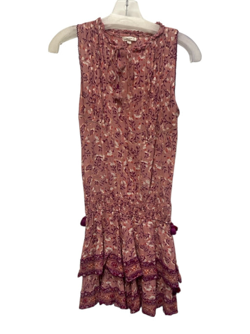 Poupette St. Barth Size XS Dusty Pink & Multi Viscose Sleeveless Mini Dress Dusty Pink & Multi / XS