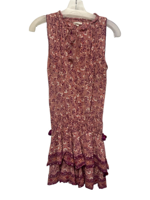 Poupette St. Barth Size XS Dusty Pink & Multi Viscose Sleeveless Mini Dress Dusty Pink & Multi / XS