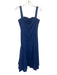 Misa Size XS Blue Linen & Rayon Sleeveless Bustier neckline Flare Hem Midi Dress Blue / XS