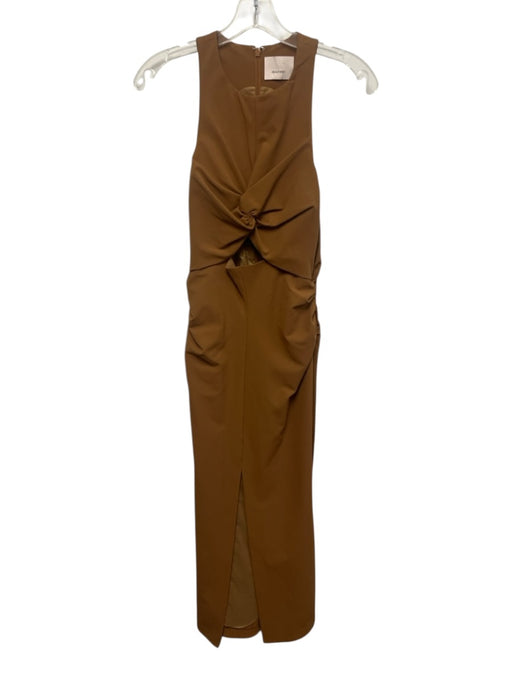 5a7 Cinq a Sept Size XS Light Brown Polyester & Elastane Sleeveless Midi Dress Light Brown / XS
