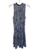 Poupette St. Barth Size XS Blue & White Viscose Sleeveless Floral Print Dress Blue & White / XS